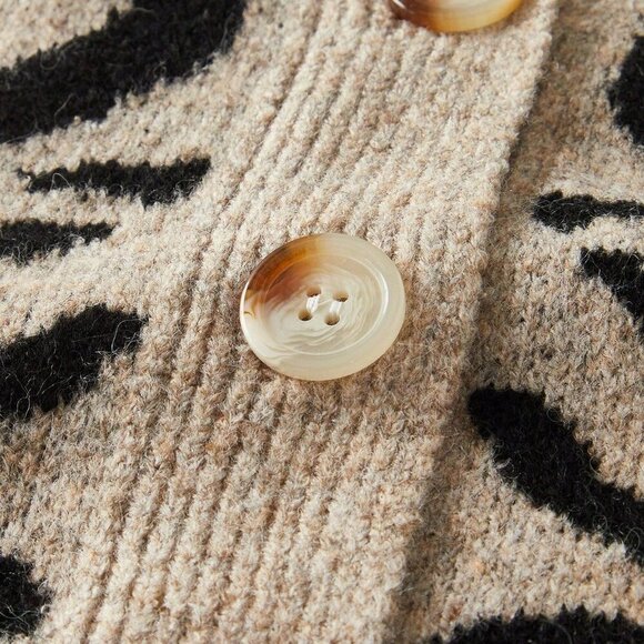 Multicolor Casual Women's Single Breasted V-Neck Leopard Print Knit sweater Vest - Picture 10 of 10